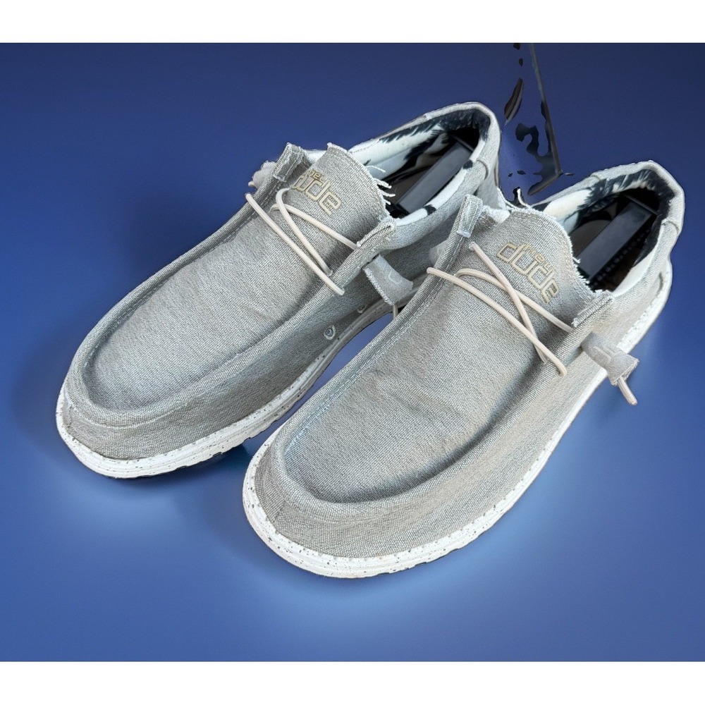 Hey Dude Men's Wally Stretch Beige Men's Size 13 Shoes Lace Up Beige Loafers - Picture 2 of 9